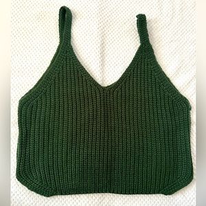 Woman’s Green Knit Cropped Tank Top Size Small-Medium